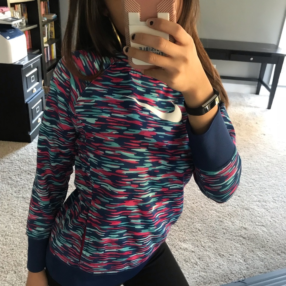 Multi-color pink blue Nike hoodie youth XL
